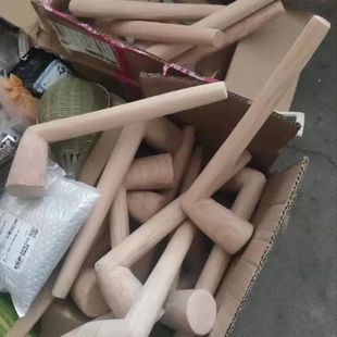 广西桂林油茶锅专用打茶工具圆底平底生铁锅木槌锤一体成型7字型