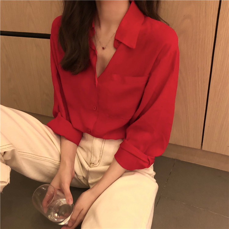 Real-price Leisure Baitie College Windy Loose Shirts