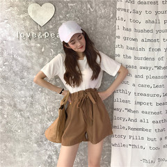 Real-price summer loose waist flower bud slacks female thin students set high waist casual pants