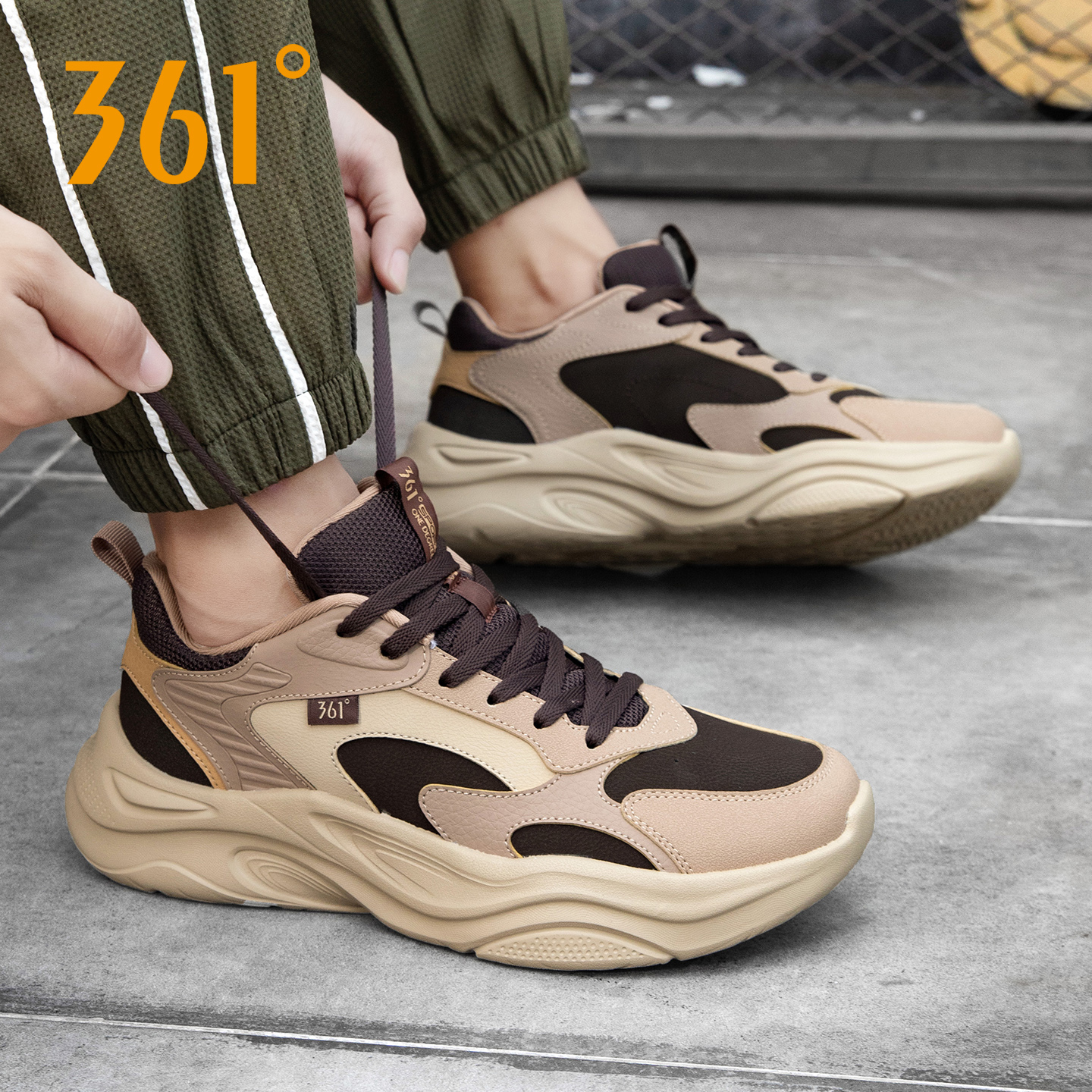 361运动鞋男皮面防水跑鞋旅游鞋