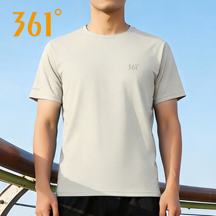361短袖休闲风男款2026新款透气速干宽松上衣361度男子圆领短T恤