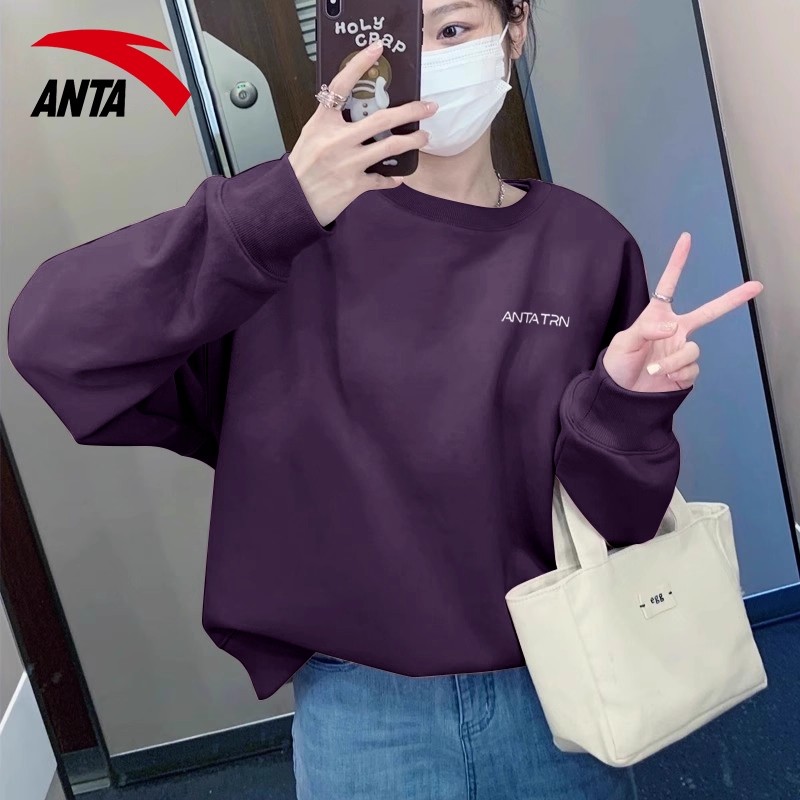 安踏卫衣女连帽春季外套秋冬衣服春秋官方旗舰断码女装秋款运动衣