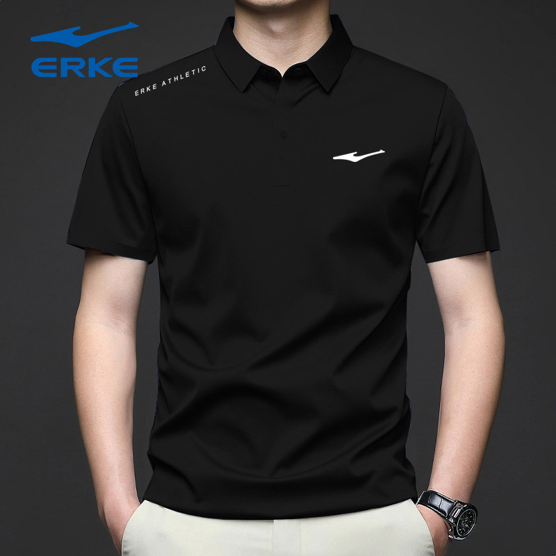 鸿星尔克男装2026新款商务POLO衫速干透气运动休闲短袖男翻领T恤