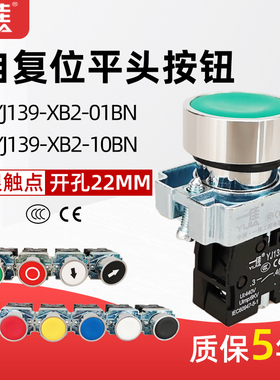 一佳YJ139-XB2-10BN按钮开关01BN自复位点动XB2-BA31开孔22mm