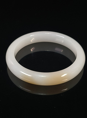 和田玉羊脂白玉手镯（带糖平安镯）内径59.4mm 25091700065