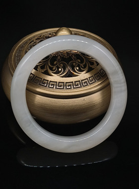 和田玉白玉手镯   重量63.004克   内径56.3mm  24051000064