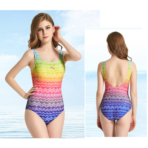 浩沙时尚女孩连体三角游泳衣