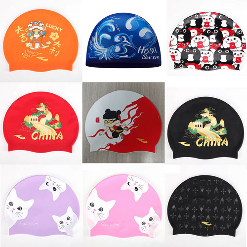 hosa浩沙泳帽2025新款高弹力舒适不勒头专业训练硅胶防水游泳帽