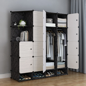 衣柜简约现代经济型组装 小户型塑料布大衣柜子挂简易租房家用衣橱