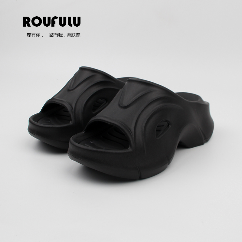 鹿创优品@超厚底7cm潮流网红拖鞋