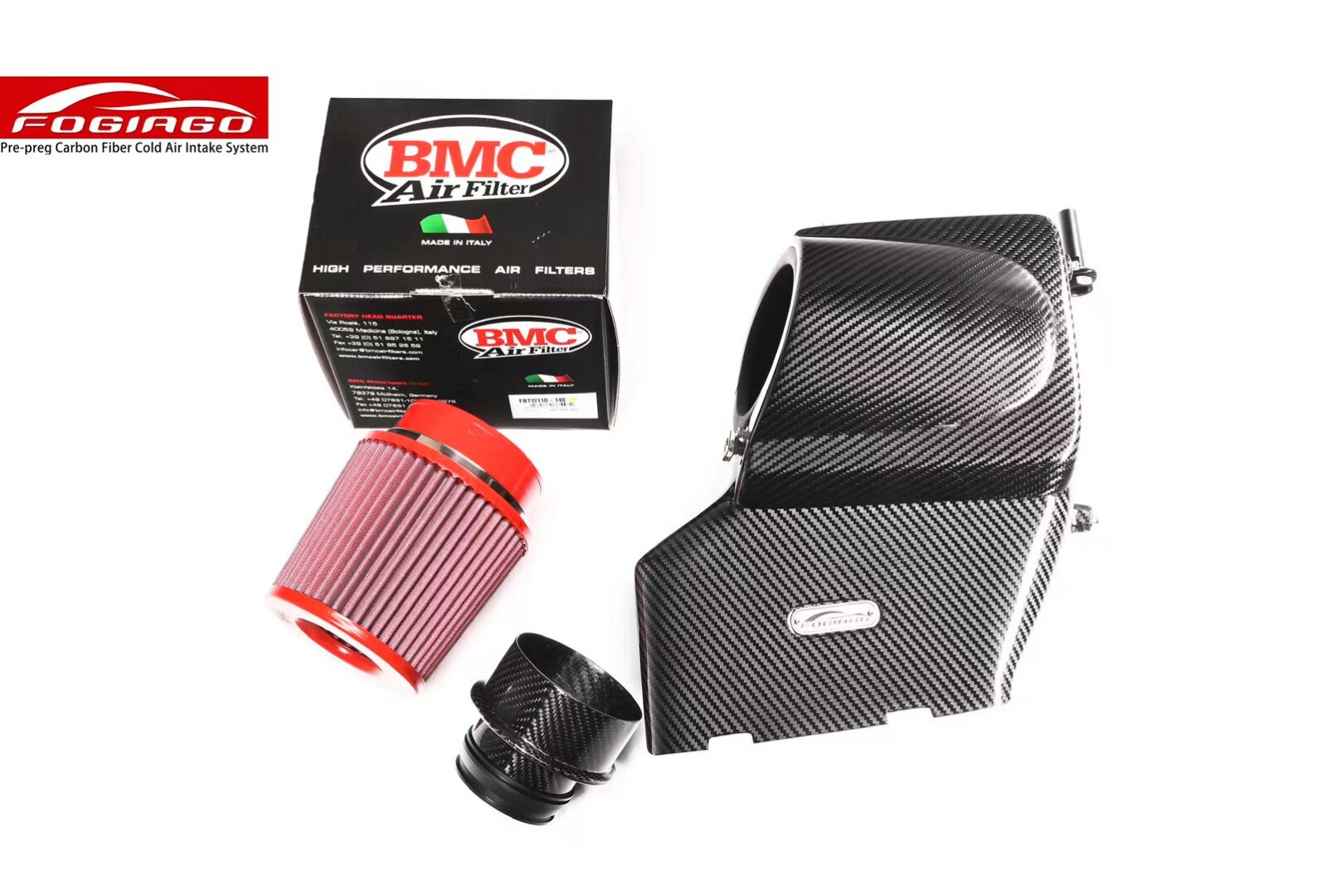 Fogiago适配奔驰GLB35 AMG 2.0T干碳纤冷进气风箱套件