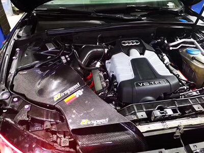 奥迪B8/8.5 S4/S5 A5 3.0T进气改装Airspeed碳纤冬菇头风箱套装