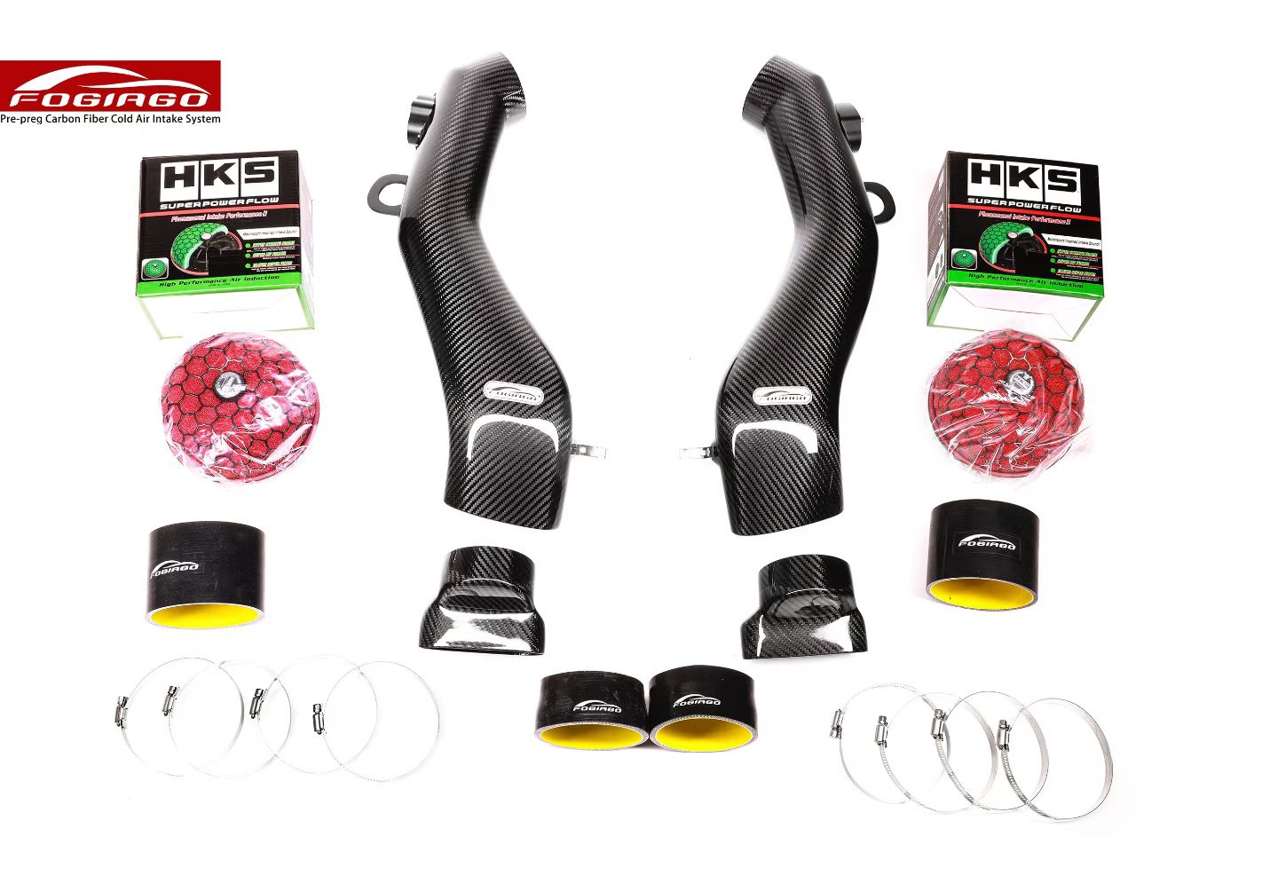 适配宝马F85 X5M F86 X6M 4.4T干碳纤维冷进气套件Fogiago