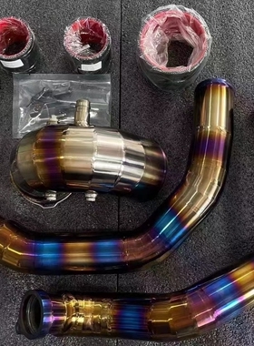 SnowTech钛合金加大涡轮管适配宝马S55 M2C M3 M4 F80带水喷接口