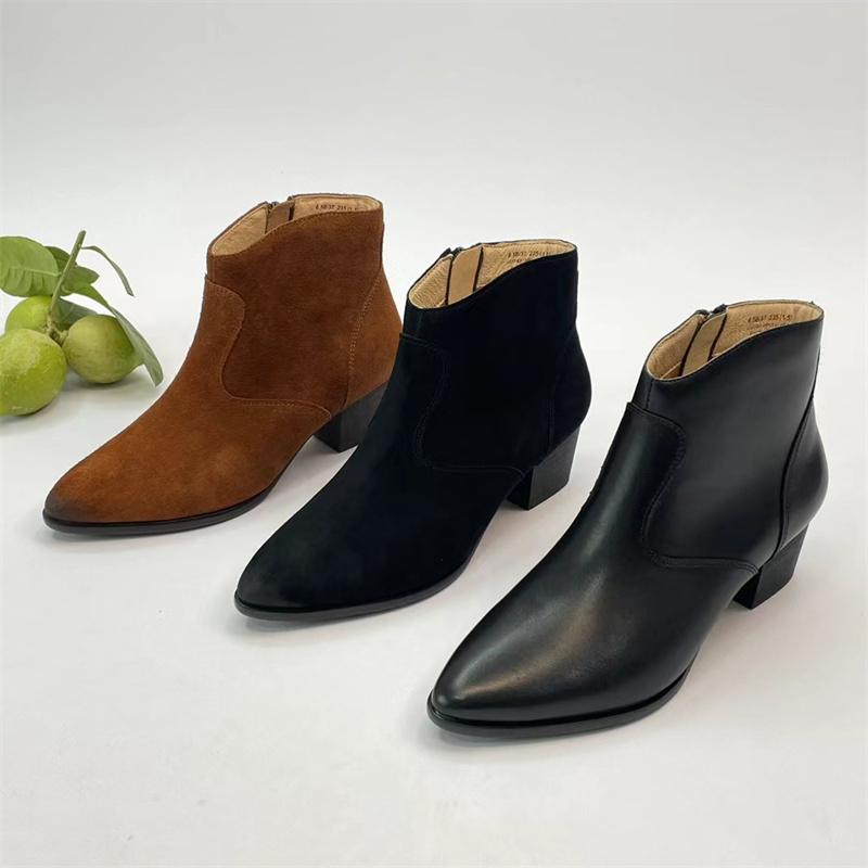 GOODOMIEN小牛皮切尔西靴女鞋子