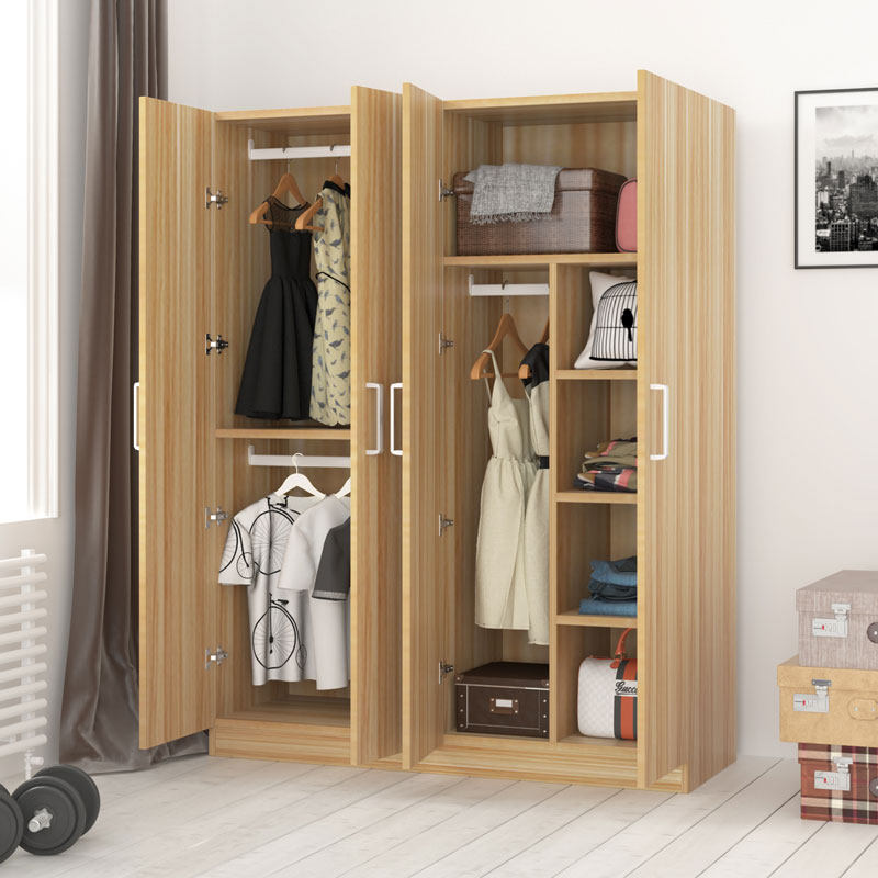 简易新款衣柜简约出租房经济型组装实木质板式卧室儿童成人大衣橱
