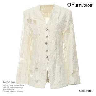 24早秋新款写意提花高品质女装上衣外套