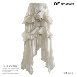 25春夏新款 blingbling松紧腰蓬松蛋糕半身裙个性女装 带防走光裤