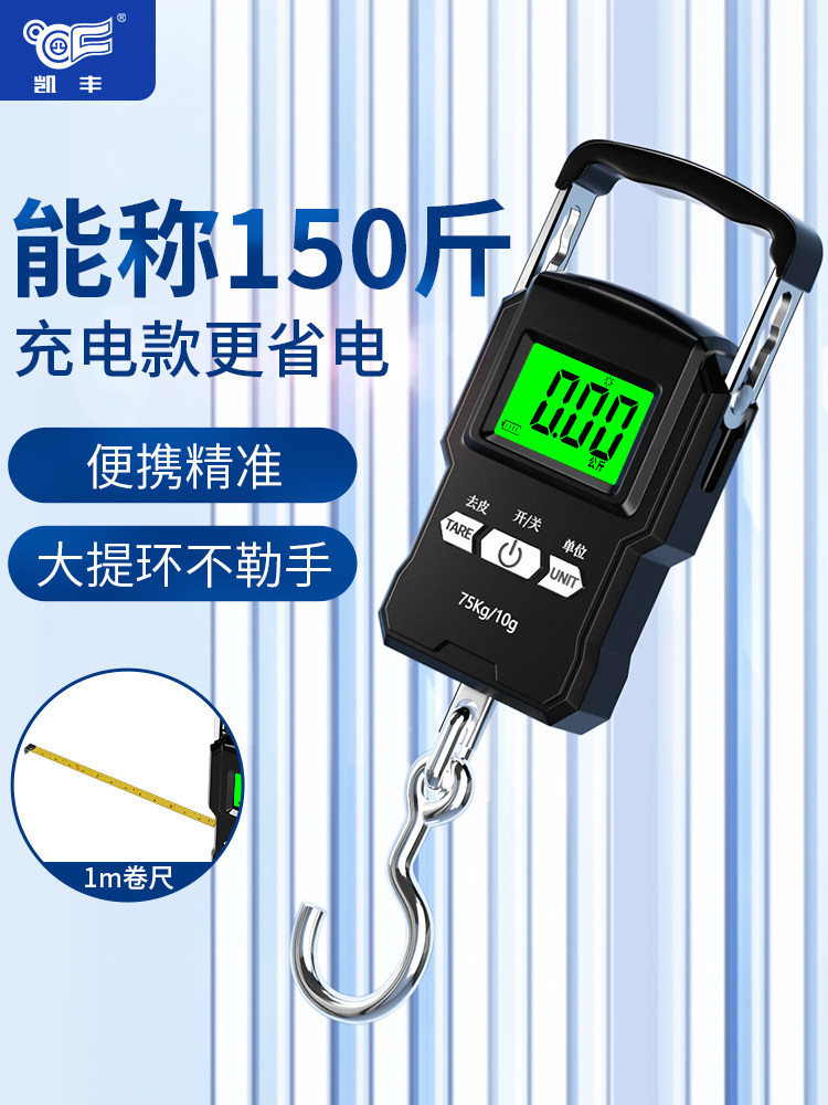 高精度手提电子秤小型快递称便携式家用钩商用吊勾弹簧行李称鱼器