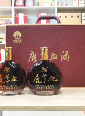 大丰鹿血酒礼盒318ml×2瓶花里大丰35度鹿茸血酒盒装麋荣盐城特产