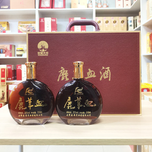大丰鹿血酒礼盒318ml×2瓶花里大丰35度鹿茸血酒盒装麋荣盐城特产