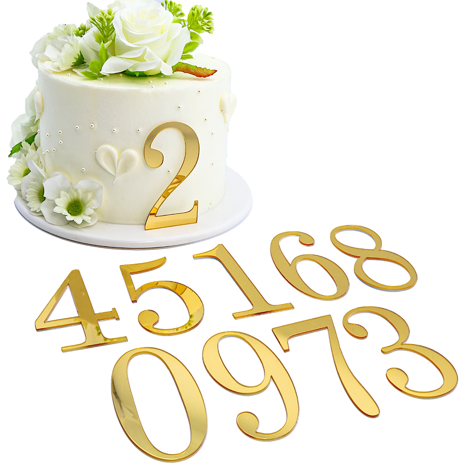 简约数字组合套装 0 1 2 3 4 5 6 7 8 9生日蛋糕装饰插牌周年摆件