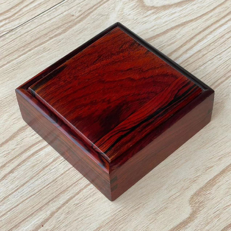 红木首饰盒红酸枝方形手串盒纪念币古钱币佛牌玉佩挂件小木盒
