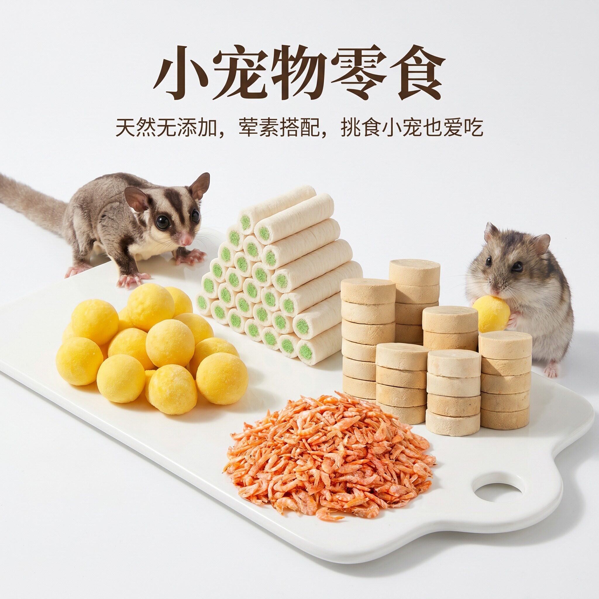仓鼠零食蛋黄溶豆补钙增肥蔬菜水果肉冻干蜜袋鼯刺猬零食磨牙肉棒
