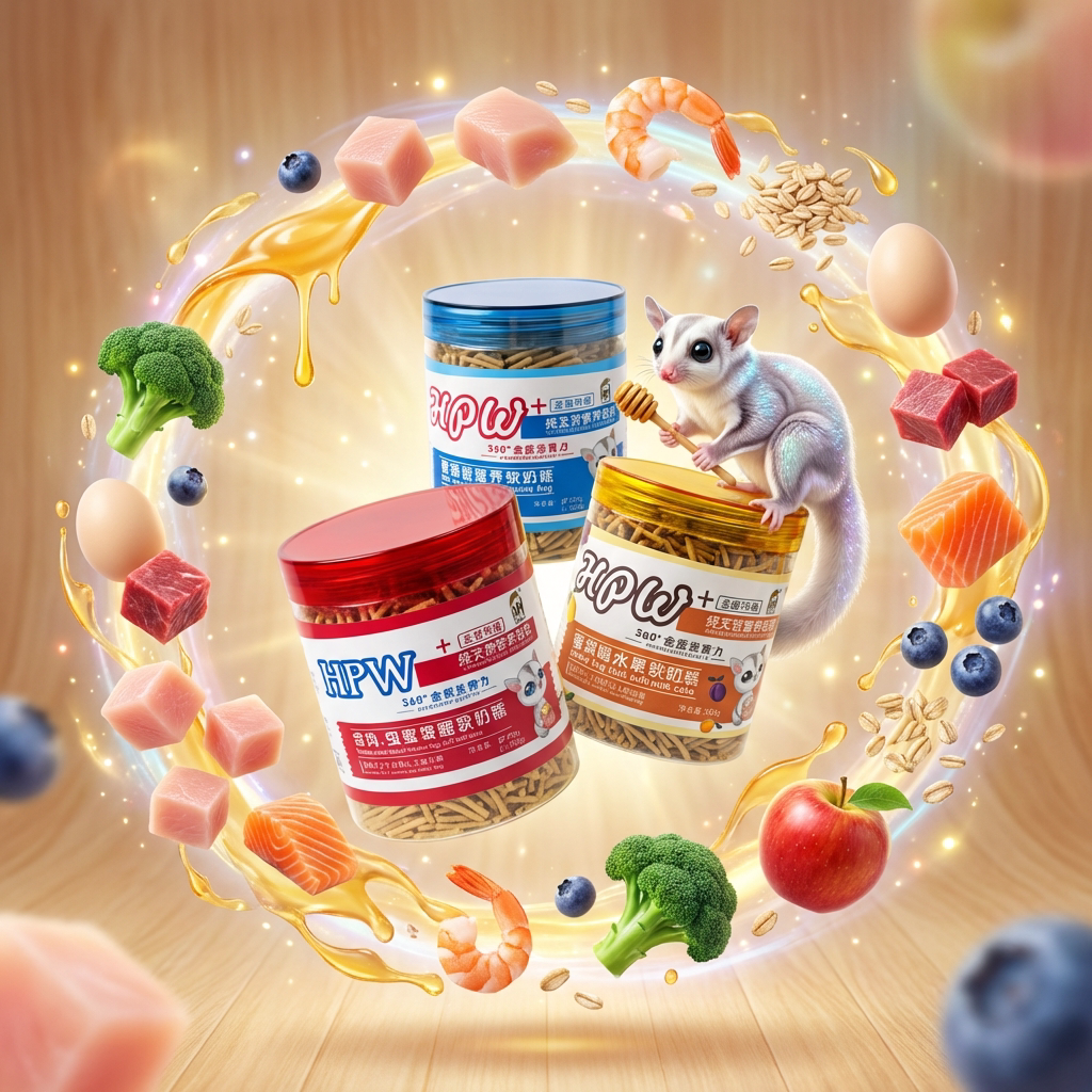 蜜袋鼯颗粒粮食主粮食物成年蜜粮HPW干粮飞鼠营养260g蜜袋鼬饲料