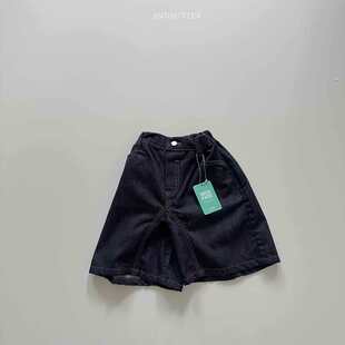 ANDBUTTER韩国代购南大门进口童装26夏水洗男女宝宽松牛仔短裤