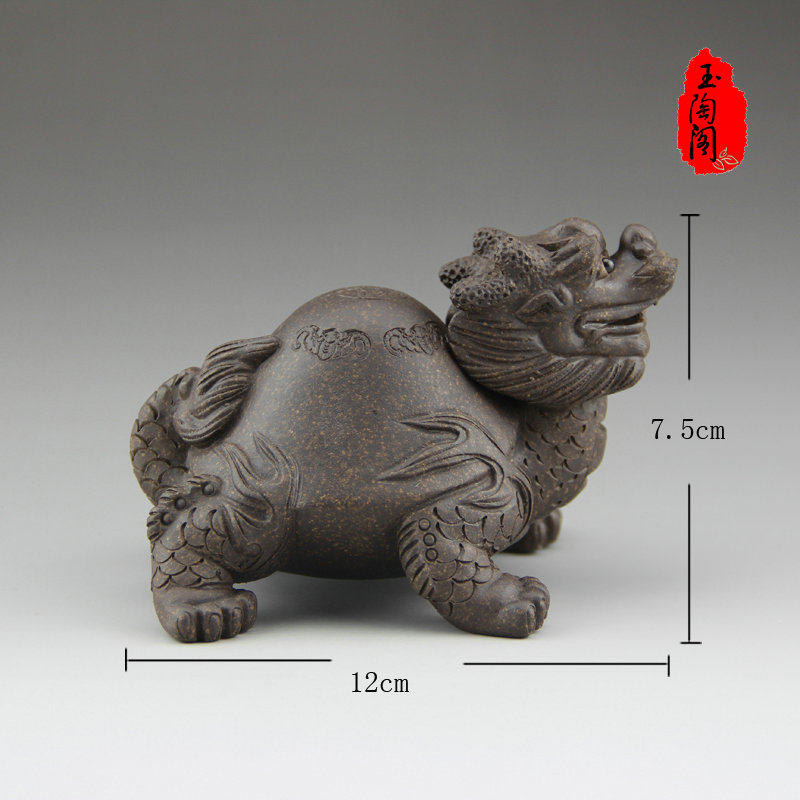 特价 宜兴紫砂茶宠 精品雕塑摆件大号福寿龙龟 龟龙 长寿龟 荣归