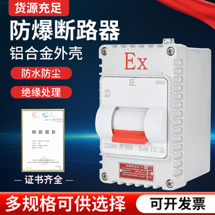 防爆空气开关断路器60A40A铝壳铸铝380V220V壁式 照明风机电机 明装
