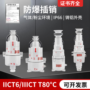 380V32A5芯无火花直插斜插防爆插头四芯 220V 防爆插销AC 16A