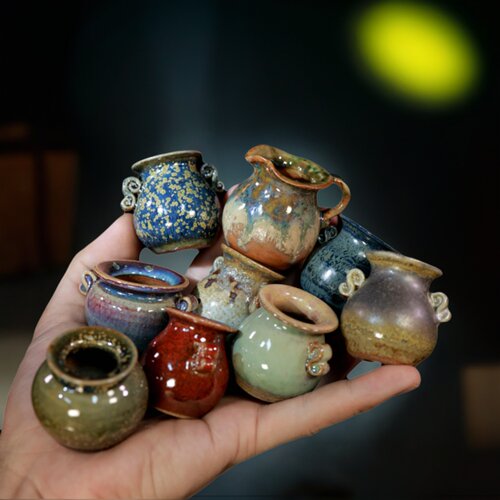 特小手工迷你大蘑菇拇指盆