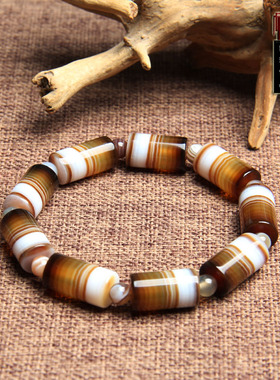 天然天眼玛瑙一线药师珠多宝手链