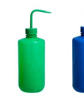 塑料彩色洗瓶500ML吹气瓶冲洗瓶挤瓶弯头瓶弯嘴绿色蓝色黄色