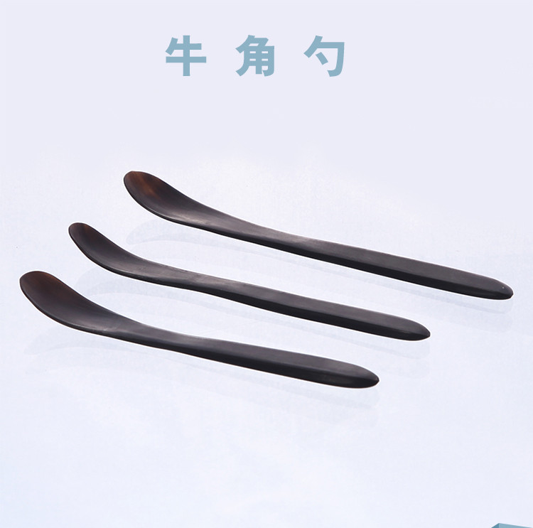 牛角药匙 3*1三支套装牛角药勺16-22cm 牛角匙天然牛角药勺取样勺