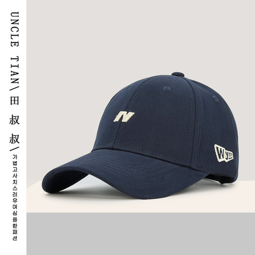 2025新款刺绣N字母硬顶棒球帽子男女韩版百搭大头围显脸小鸭舌帽