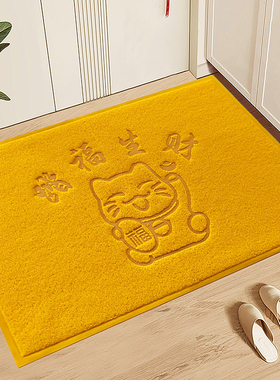 3G丝圈地毯黄色入户门地垫门口进门除尘脚垫防滑门外红色新年地毯
