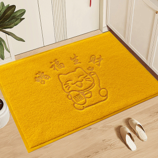 3G丝圈地毯黄色入户门地垫门口进门除尘脚垫防滑门外红色新年地毯