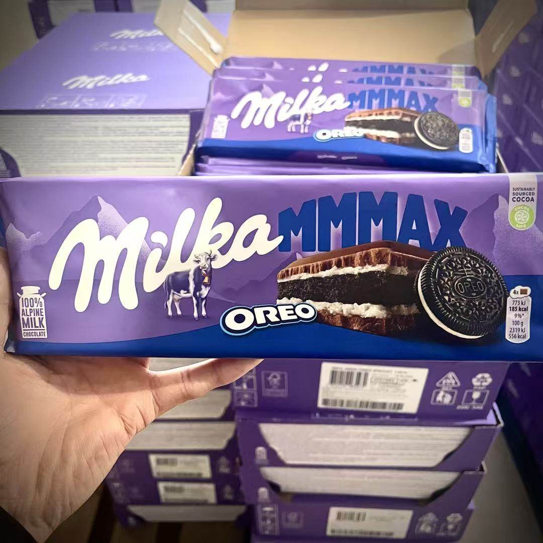 欧洲进口德国milka妙卡牛奶巧克力奥利奥夹心榛仁威化大块300g