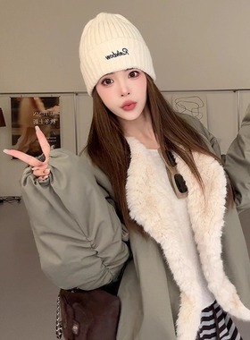 NN家秋冬加厚女灯笼袖双面穿仿羊羔毛皮毛一体环保皮草外套2526