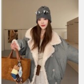 NN家秋冬加厚女双面穿设计立领机车服仿羊羔毛绒派克服外套917