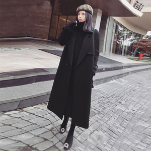 2022新款加厚加长毛呢外套韩版秋冬呢子大衣女中长款毛呢现货图片