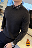 2024酒店风男士假两件男士长袖衬衫毛衣MYZ91-P68，男装针织衫/毛衣，电商A311