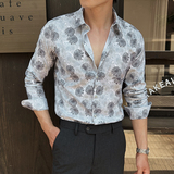 2025春季新男士长袖衬衫商务寸衫商务风方领衬衫A311-CSZ7793-P53，男装衬衫，电商A311