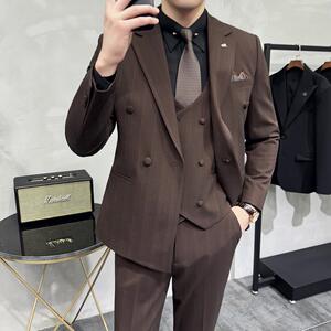 灰墙景 2025春季新款西服套装男三件套正装英伦商务SJT9997-P285图片