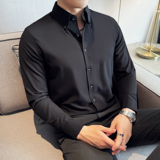 2025法式大尖领长袖衬衫男修身高级衬衣A311-CSC2409-P53，男装衬衫，电商A311