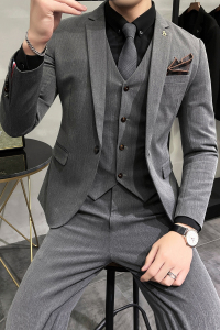 2025秋冬新西装套装修身休闲商务大码工西服男士礼服SJT9852-P265图片