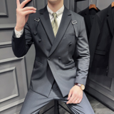 24秋季新款男套装休闲正装工作西服两件套新郎礼服LJT9996-P230，男装西服，电商A311